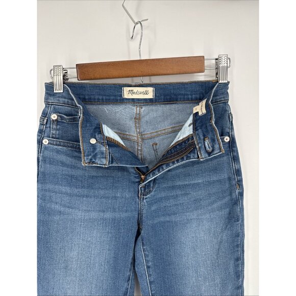 MADEWELL Size 24 Cali Demi Boot Cut Blue Jeans Denim Raw Hem Stretch Medium Wash - Picture 5 of 13